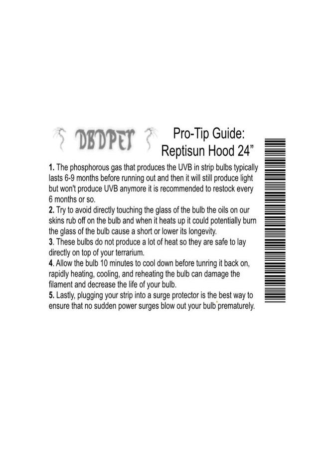 DBDPet 's Bundle with Zoomed Reptisun T5 Hood with 5.0 UV-B Bulb 24" - includes Pro-Tip Guide - Image 4